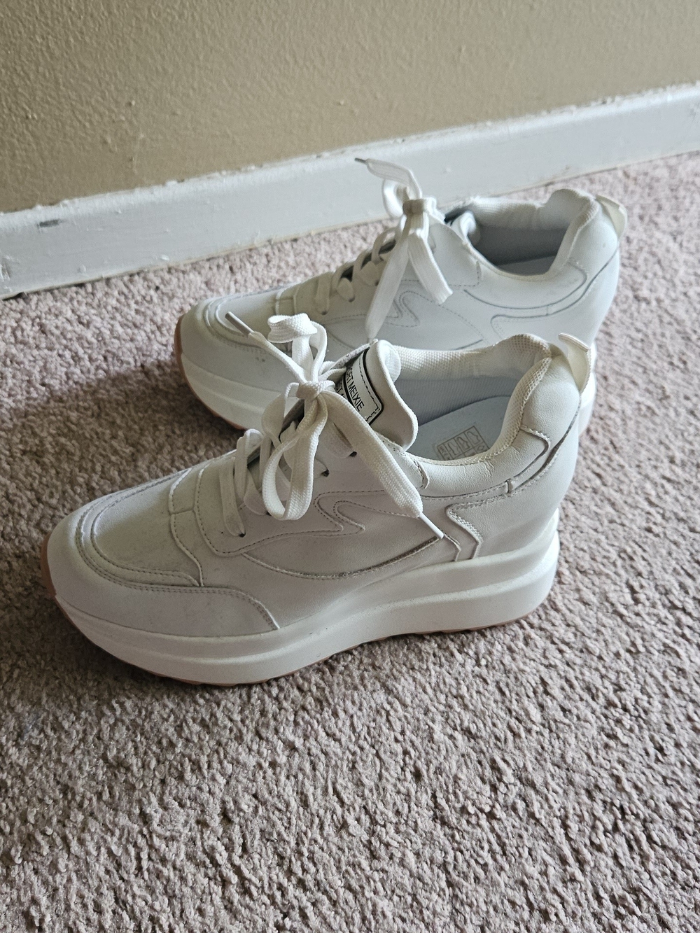 Fashion Brand Company White Chunky Platform Lace-Up Sneakers